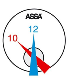klocka som visar hur man ställer in serviceläge kl 10 istället för kl 12