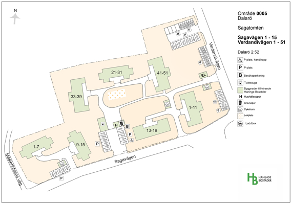 Karta över sagavägen och verdandivägen på Dalarö